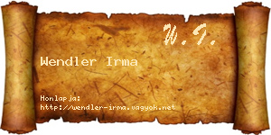 Wendler Irma névjegykártya