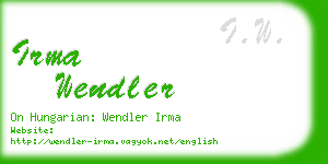 irma wendler business card